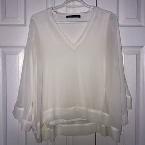 White Zara sheer Blouse, with solid tank inside